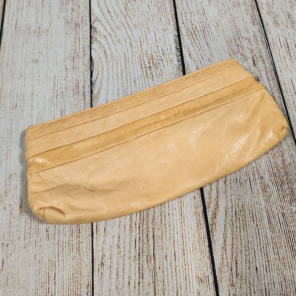 Lauren Merkin Womens Camel‎ Drape Detail Magnet Small Clutch Bag